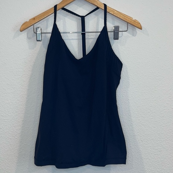 Lululemon size 8 black Aphrodite adjustable t strap tank top - Picture 2 of 7